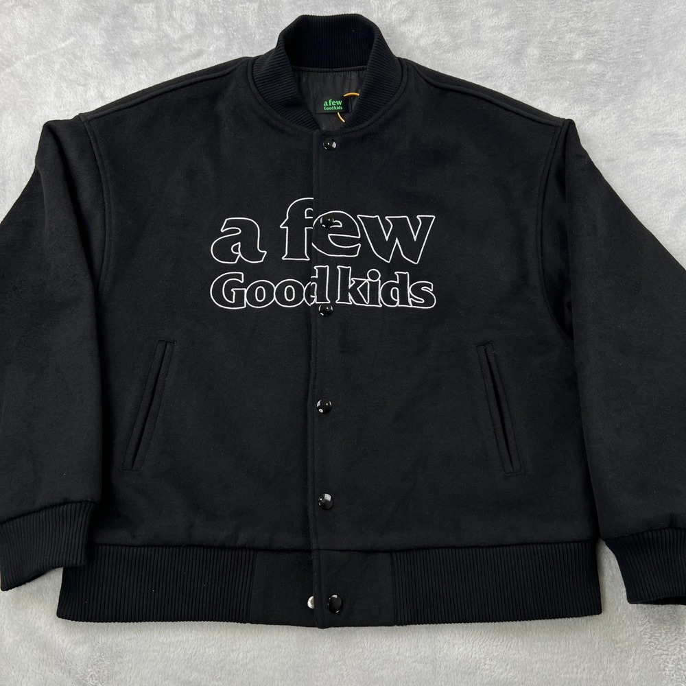 A Few Good Kids AFGK Angel Globe Varsity Jacket XL Black Men Streetwear Bomber